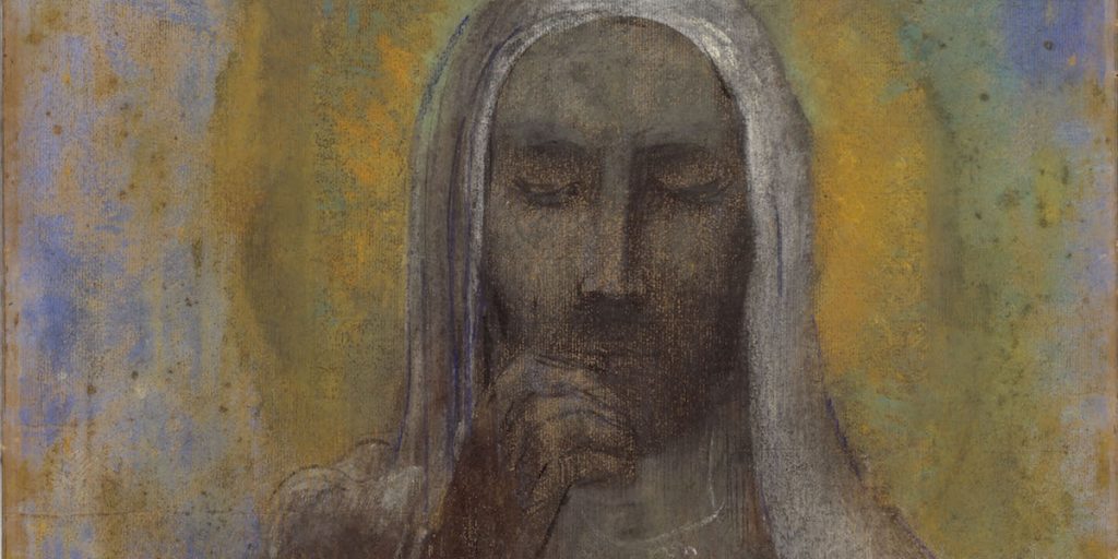 Odilon Redon, il Cristo del silenzio, fine XIX sec, Pastello, Carbone su carta vergellata,Petit Palais, Museo delle Belle Arti della Città di Parigi