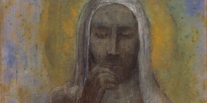 Odilon Redon (1840-1916). "Le Christ du silence, entre 1895 et 1898". Pastel et fusain. Musée des Beaux-Arts de la Ville de Paris, Petit Palais.